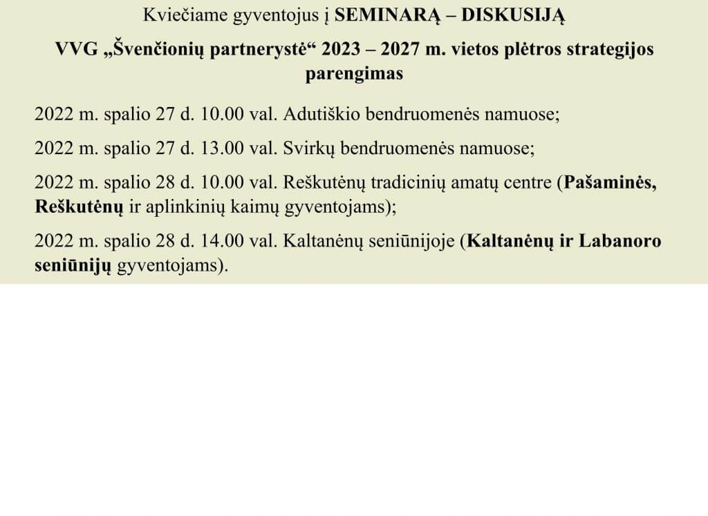 Švenčionių r. vietos veiklos grupė "Švenčionių partnerystė"