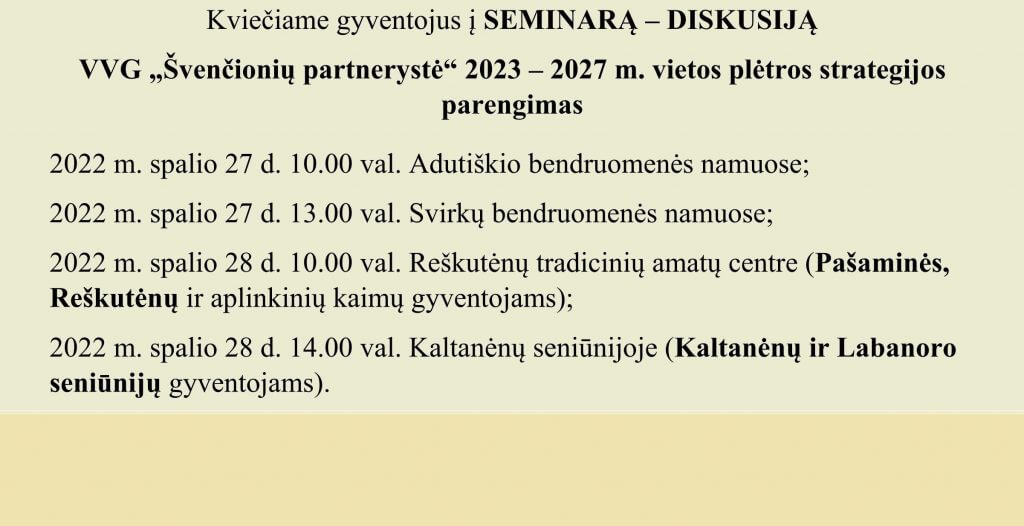 Švenčionių r. vietos veiklos grupė "Švenčionių partnerystė"