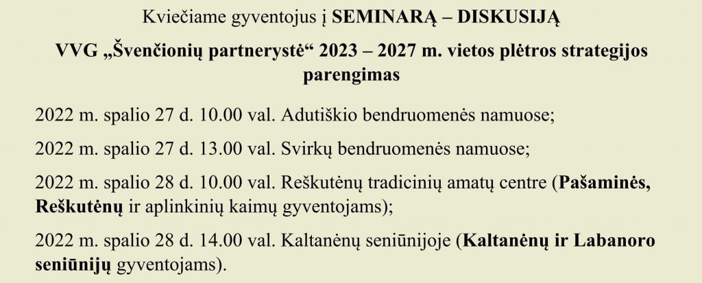 Švenčionių r. vietos veiklos grupė "Švenčionių partnerystė"